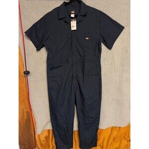 DICKIES Coveralls Mens Extra Large SHORT Blue Workwear Mechanic 33999DN